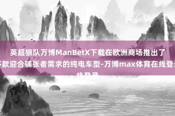 英超狼队万博ManBetX下载在欧洲商场推出了多款迎合铺张者需求的纯电车型-万博max体育在线登录