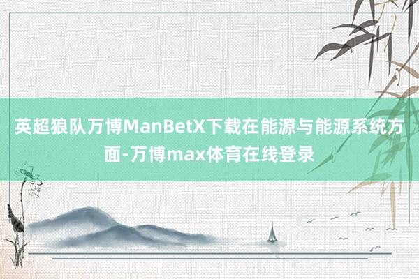 英超狼队万博ManBetX下载在能源与能源系统方面-万博max体育在线登录