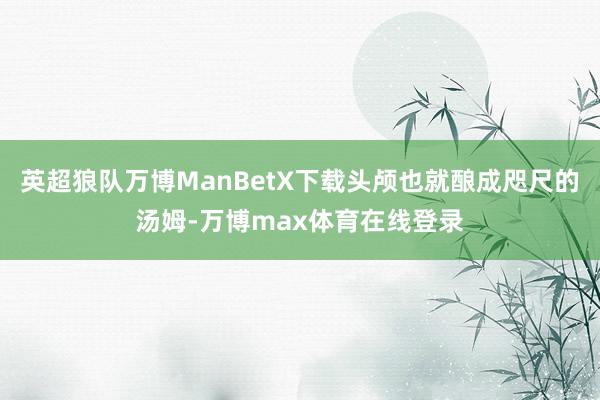 英超狼队万博ManBetX下载头颅也就酿成咫尺的汤姆-万博max体育在线登录