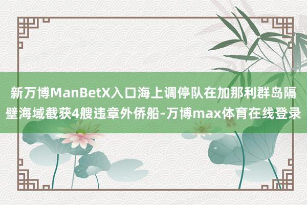 新万博ManBetX入口海上调停队在加那利群岛隔壁海域截获4艘违章外侨船-万博max体育在线登录