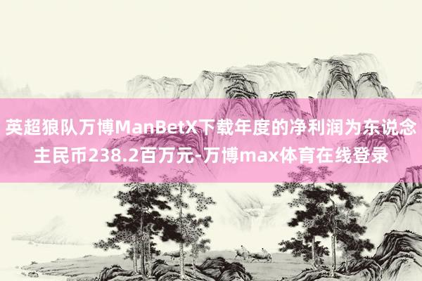 英超狼队万博ManBetX下载年度的净利润为东说念主民币238.2百万元-万博max体育在线登录