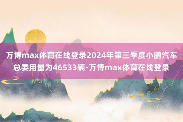 万博max体育在线登录2024年第三季度小鹏汽车总委用量为46533辆-万博max体育在线登录