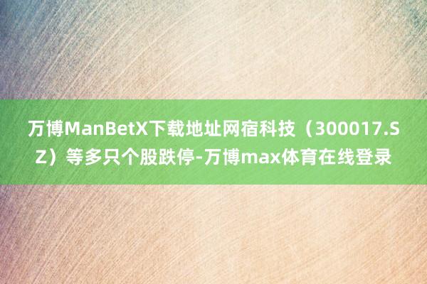 万博ManBetX下载地址网宿科技（300017.SZ）等多只个股跌停-万博max体育在线登录