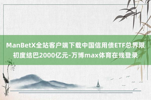 ManBetX全站客户端下载中国信用债ETF总界限初度结巴2000亿元-万博max体育在线登录