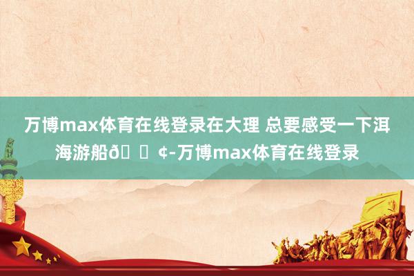 万博max体育在线登录在大理 总要感受一下洱海游船🚢-万博max体育在线登录