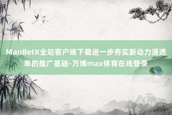 ManBetX全站客户端下载进一步夯实新动力浸透率的推广基础-万博max体育在线登录