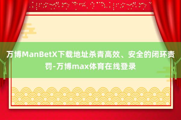 万博ManBetX下载地址杀青高效、安全的闭环责罚-万博max体育在线登录