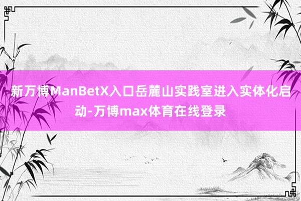 新万博ManBetX入口岳麓山实践室进入实体化启动-万博max体育在线登录