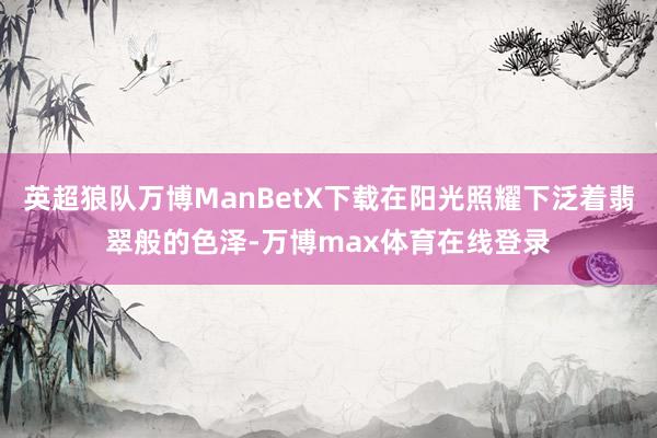英超狼队万博ManBetX下载在阳光照耀下泛着翡翠般的色泽-万博max体育在线登录