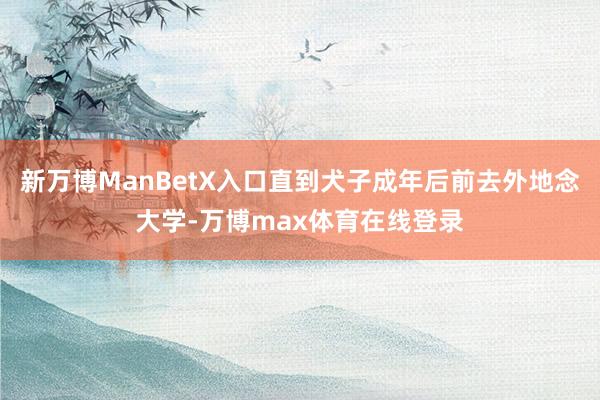 新万博ManBetX入口直到犬子成年后前去外地念大学-万博max体育在线登录